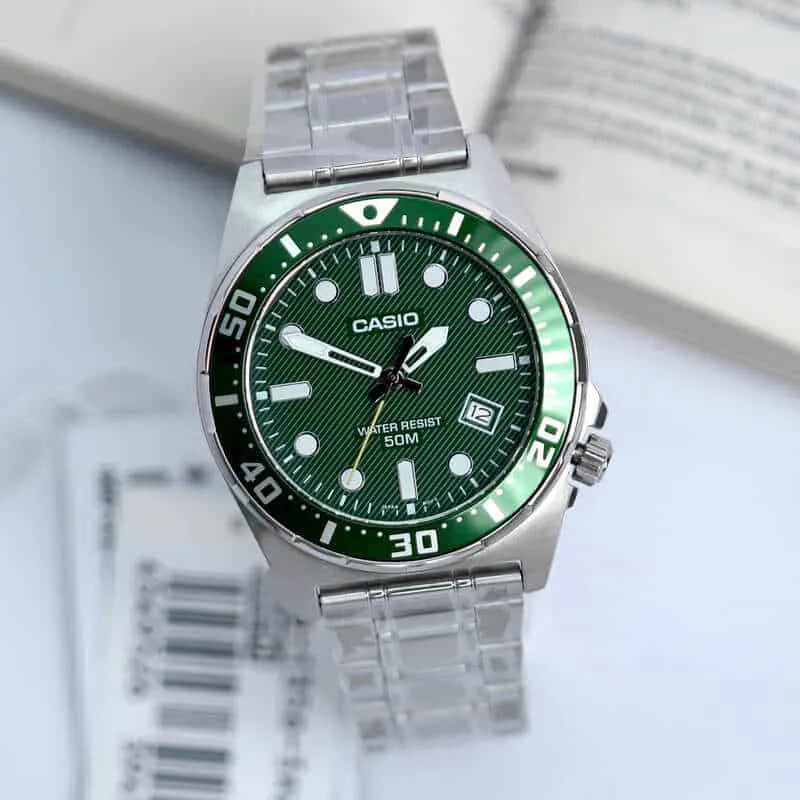 Casio Enticer Japan Quartz Green Dial Men's Watch- MTD-135D-3AV